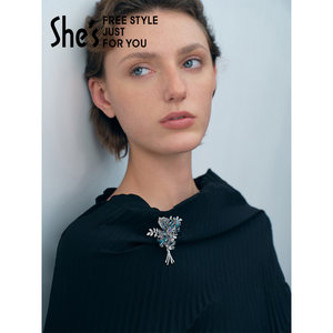 shes茜子耀我宣言手工编织璀璨工艺水晶花束胸针高级感轻奢胸花