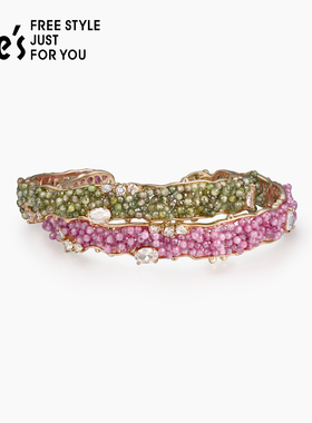 shes雅致错落温润浪漫粉色手镯