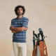 American high-end cotton stripe short-sleeved knitted POLO shirt for men
