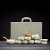 Young people give a complete set of high-end tea sets in a gift box to their elders and friends as Kung Fu ceramic teapots and teacups