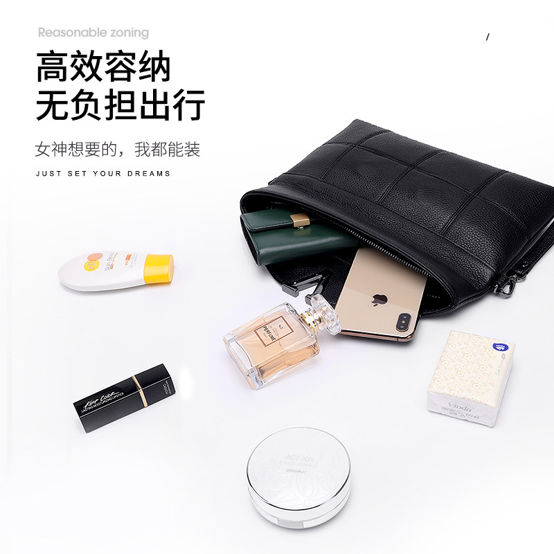 真皮手拿包女2020新款信封斜挎包包 七黛女士包袋