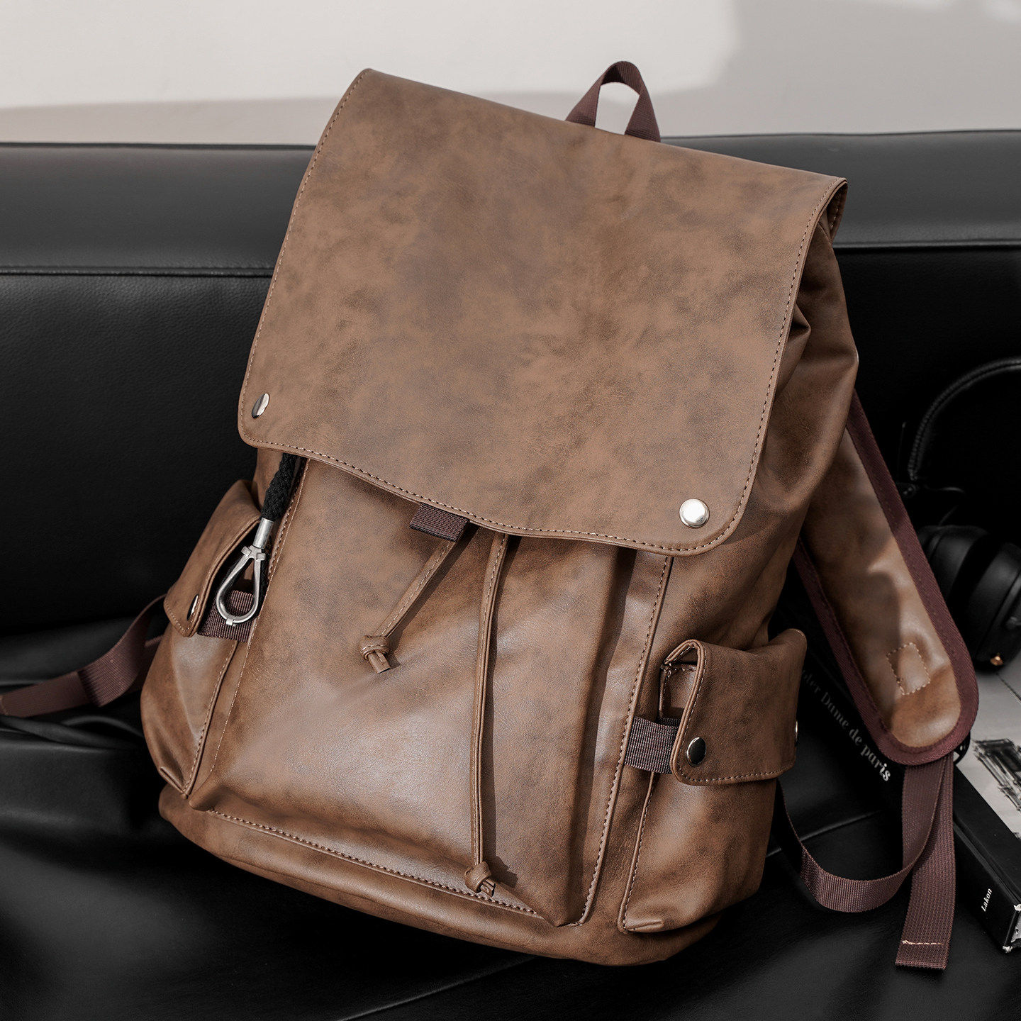 潮流双肩包男士背包防水旅行包电脑包高中初中大学生书包复古男包,淘宝优惠券,粉丝福利购,淘宝优惠卷