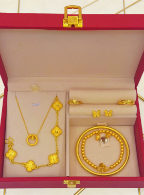 婚礼摆台仿真三金五金首饰套装