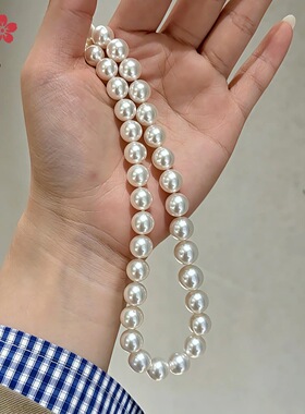 法式复古亮白色施家贝珠项链高级感轻奢串珠饰品时尚百搭首饰
