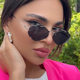 Sunshade polygonal retro men's and women's hollow sunglasses