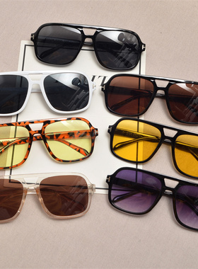 防紫外线方形复古男女大框太阳镜