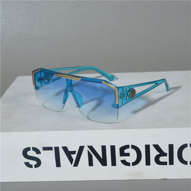 European and American celebrities super popular square large frame punk sunglasses trendy men retro hip-hop sunglasses women internet celebrity glasses