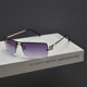 UV proof square retro frameless sunglasses for men and women