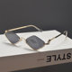 UV anti-diamond retro men and women half frame sunglasses