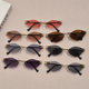 European and American retro punk rimless rhombus sunglasses
