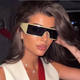 European and American retro metal punk rectangular sunglasses