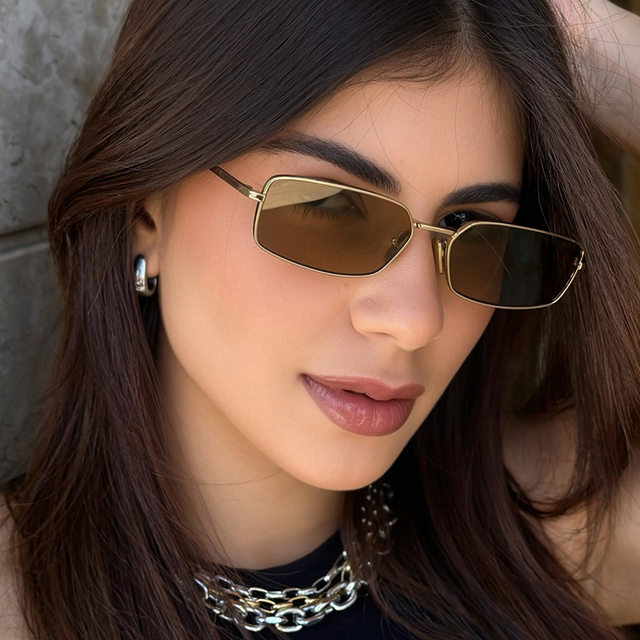 Visor rectangular retro men's and women's punk style sunglasses