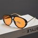 Windproof glasses toad mirrors retro men and women double beam sunglasses