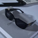 Small square frame ins street style notched letter sunglasses