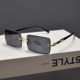 Anti-UV rectangular retro cut-edge sunglasses for men and women
