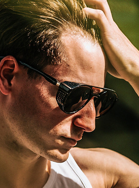 防紫外线圆形复古男女朋克太阳镜