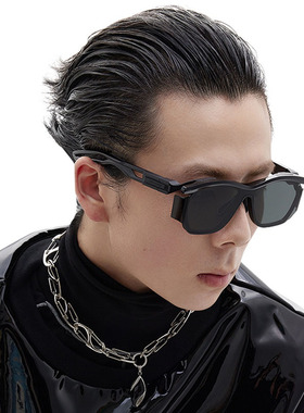 骑行方形复古男女机械感太阳镜