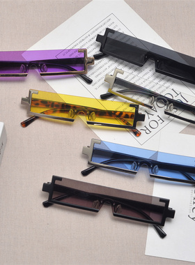 防紫外线长方形朋克男女连体墨镜