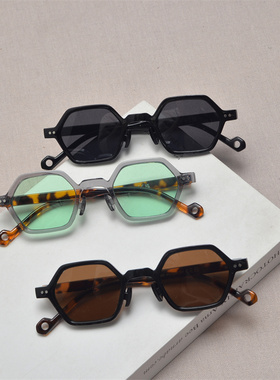 防紫外线多边形复古男女潮流墨镜