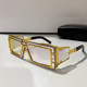 European and American retro square sunglasses for men with round face