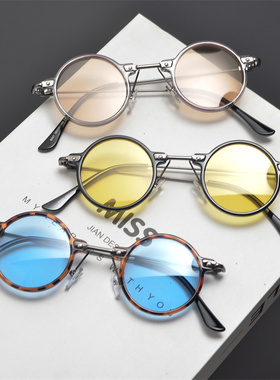 防紫外线圆形复古男女朋克太阳镜