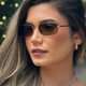 Visor rectangular retro men's and women's punk style sunglasses