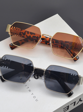 欧美复古多边形字母嘻哈太阳眼镜