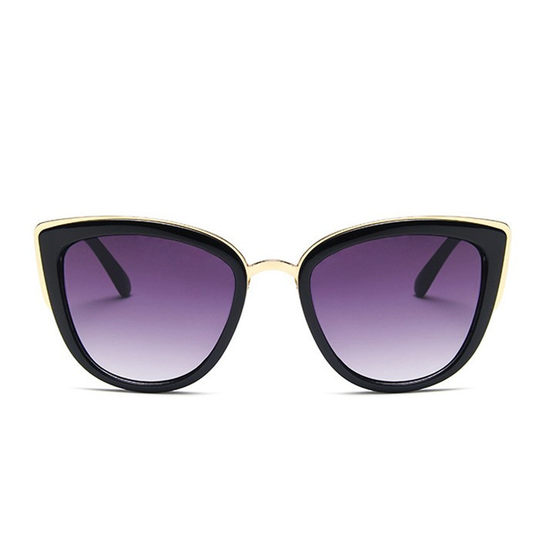 European and American retro trendy women's sunglasses summer personality cat eye sunglasses concave shape round face large frame slimming glasses