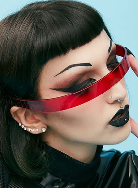 装饰长方形复古男女超窄太阳镜