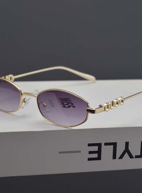 欧美复古多边形小框字母太阳眼镜