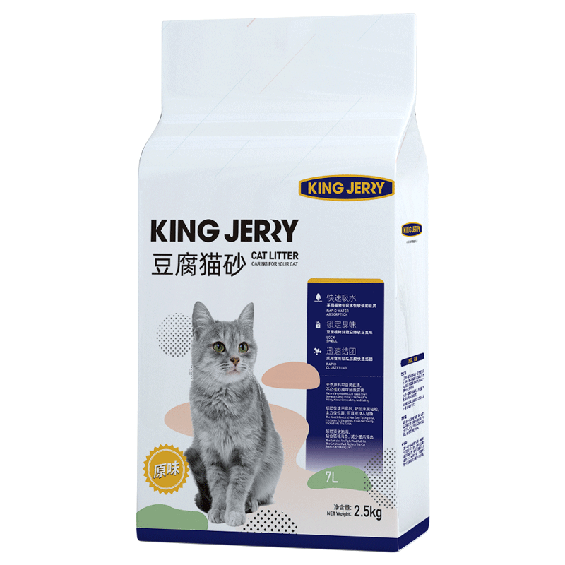 金吉瑞king jerry豆腐猫砂猫沙豆腐砂豆腐渣可冲厕所 5包装10kg - 图0