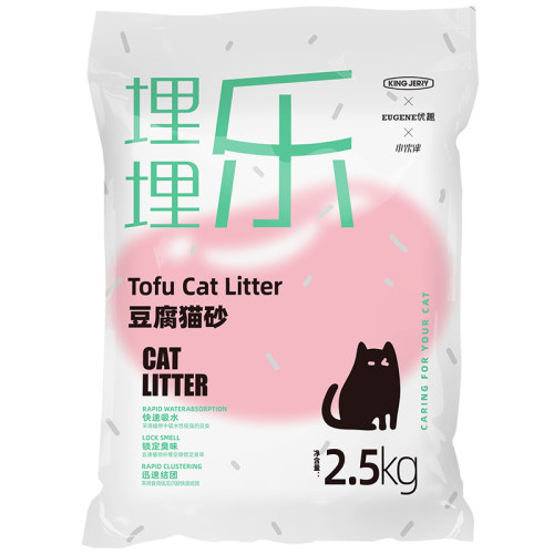 金吉瑞king jerry豆腐猫砂2.5kg猫沙 木薯混合豆腐渣大颗粒可冲厕 - 图2