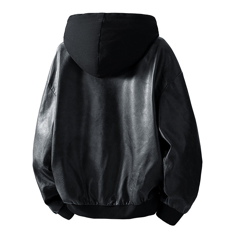 罗蒙皮衣外套男士春秋季2026新款时尚潮流男装休闲连帽皮夹克男款,淘宝优惠券,粉丝福利购,淘宝优惠卷