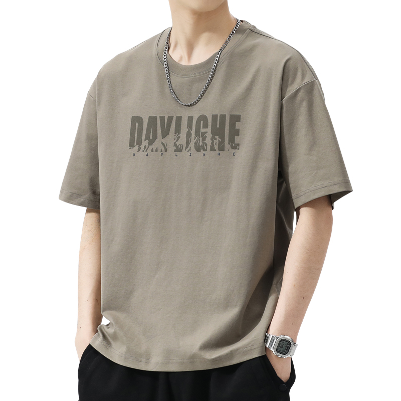 罗蒙2024新款短袖t恤男士夏季潮牌百搭宽松圆领休闲上衣半袖体恤