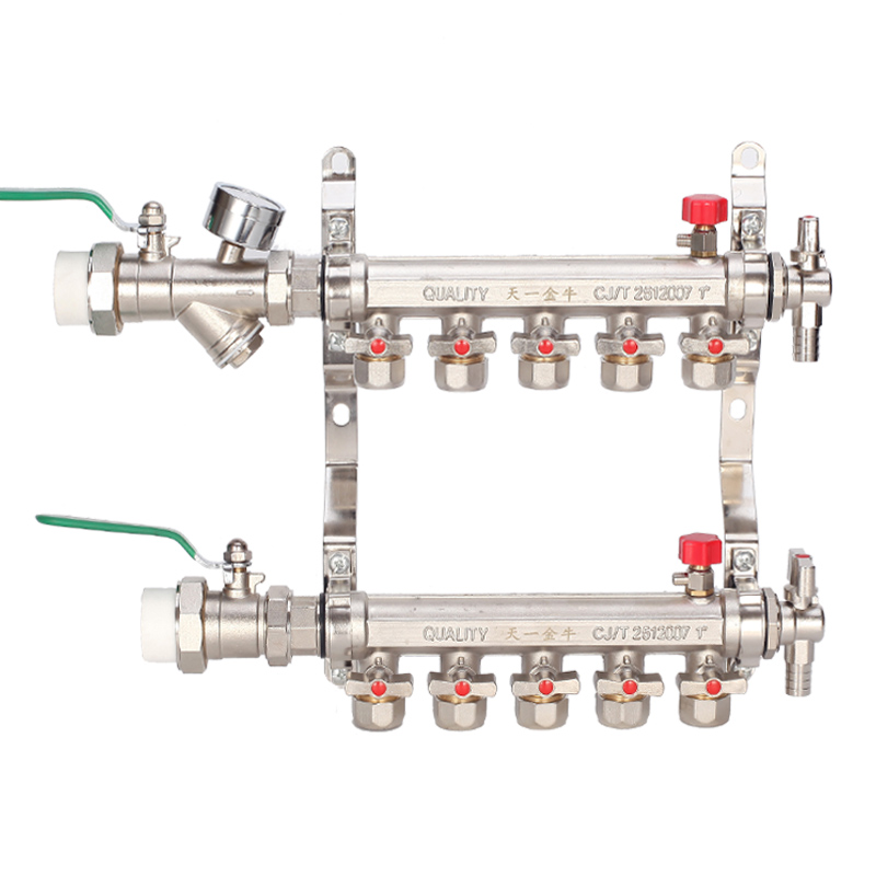 天一 金牛地热地暖分水器 地暖管地热管集水器全铜大流量加厚家装 - 图3