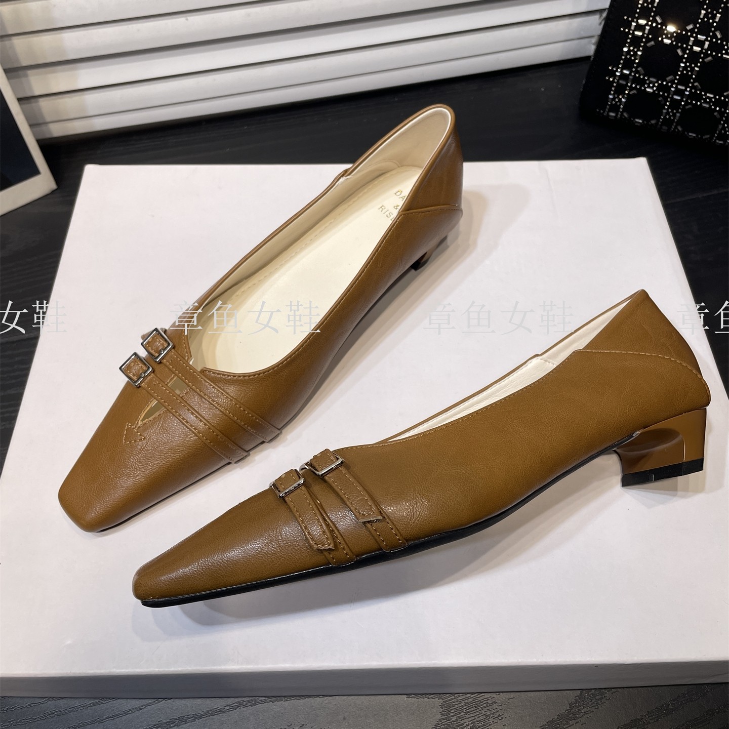 皮带扣粗跟通勤猫跟鞋2026春夏季法式新款小方头浅口玛丽珍单鞋女,淘宝优惠券,粉丝福利购,淘宝优惠卷