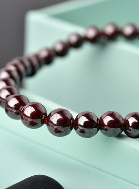 原矿朱砂手链女手串6mm本命年圆珠单圈手链辰砂