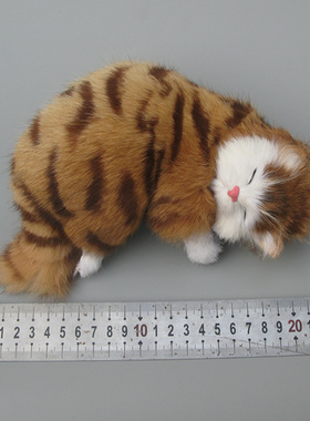 仿真猫咪摆件皮毛工艺品