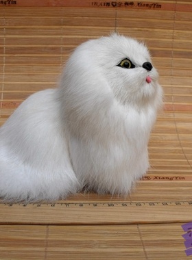 小京巴狗摆件兔皮毛工艺品