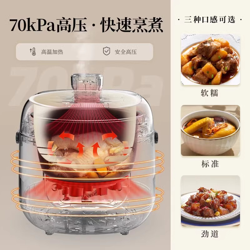 小熊迷你电压力锅家用2升智能快煮3人小型电饭煲高压锅预约神器,淘宝优惠券,粉丝福利购,淘宝优惠卷