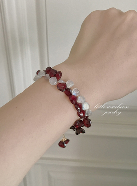 14K包金手链月光石石榴石