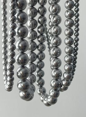 灰色舞会 fever同款正圆施家珍珠项链女仿真多麻灰色串珠锁骨链