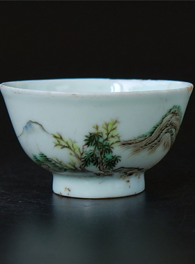 清代山水人物陶瓷艺术品