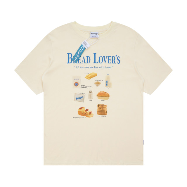 Korean style salt bread milk print short sleeves