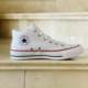 Converse retro casual men's and women's mid-top pure white canvas shoes
