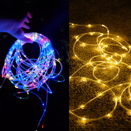 太阳能灯带户外防水超亮庭院led灯串满天星闪灯氛围装饰七彩灯条 - 图0