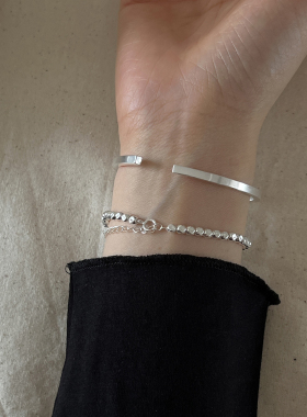 重工实心纯银手镯高级不褪色手环