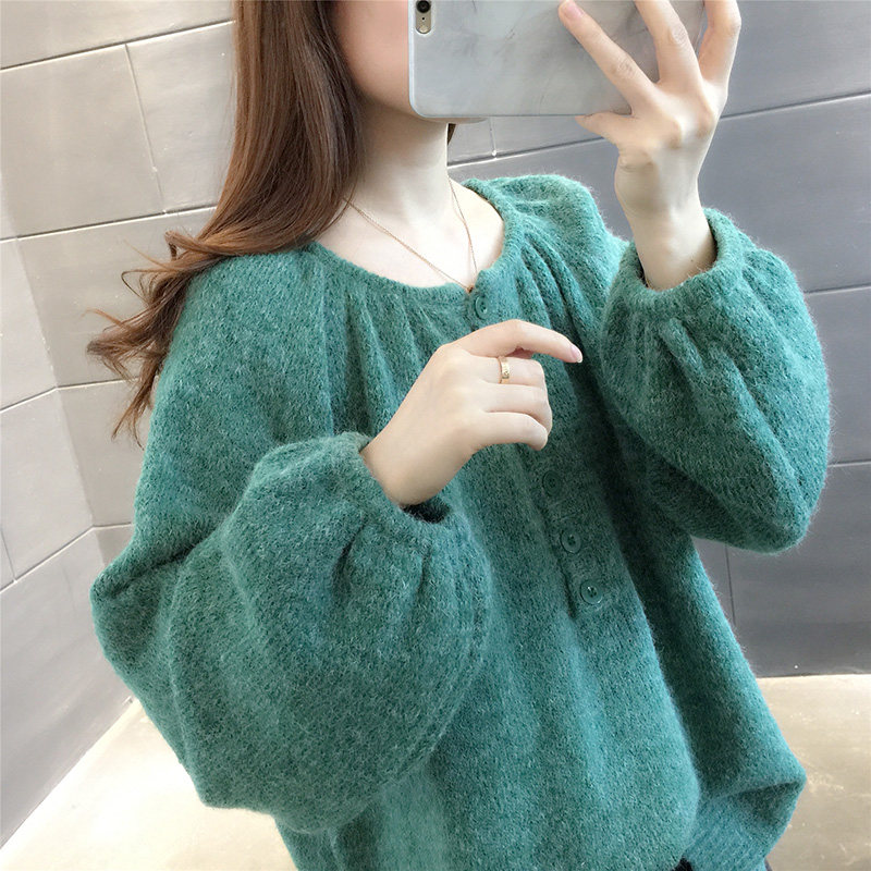 车厘子红色女士2020春装新款风毛衣 女妍毛针织衫