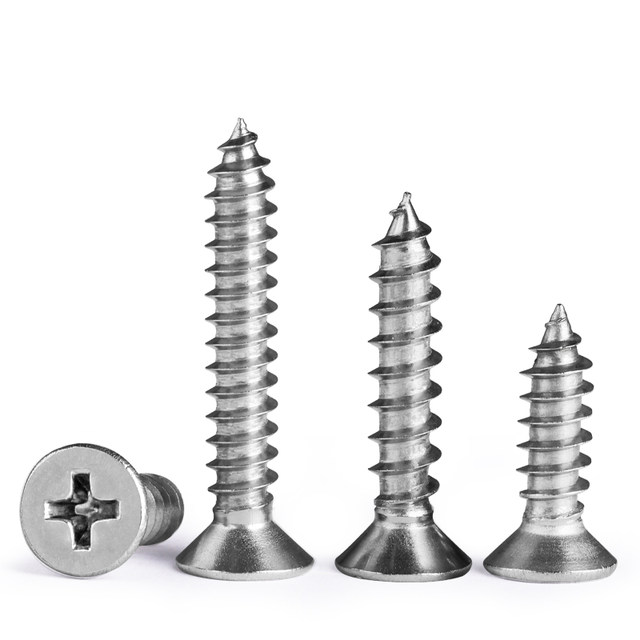 304 stainless steel cross countersunk head self-tapping screw