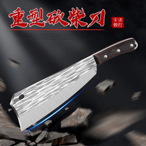 Old fashioned hand forged and cut wood knife home cleaver chopping tree deity outdoor open road drainage barrier agricultural slanted bamboo large bending knife